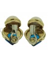 ORECCHINI VINTAGE IN ORO CON MADREPERLA E CABOCHON BLU