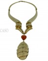 COLLANA VINTAGE IN OSSO MONTATA IN ORO