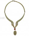 COLLANA VINTAGE IN OSSO MONTATA IN ORO