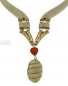 COLLANA VINTAGE IN OSSO MONTATA IN ORO