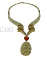 COLLANA VINTAGE IN OSSO MONTATA IN ORO
