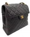 BORSA CHANEL VINTAGE MODELLO DOUBLE FACE IN PELLE MARRONE CON METALLI DORATI
