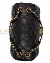 BORSA CHANEL VINTAGE MODELLO DOUBLE FACE IN PELLE MARRONE CON METALLI DORATI