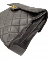 BORSA CHANEL VINTAGE MODELLO DOUBLE FACE IN PELLE MARRONE CON METALLI DORATI