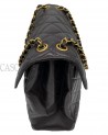 BORSA CHANEL VINTAGE MODELLO DOUBLE FACE IN PELLE MARRONE CON METALLI DORATI