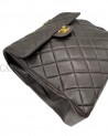 BORSA CHANEL VINTAGE MODELLO DOUBLE FACE IN PELLE MARRONE CON METALLI DORATI