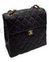 BORSA CHANEL VINTAGE MODELLO DOUBLE FACE IN PELLE MARRONE CON METALLI DORATI