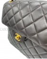 BORSA CHANEL VINTAGE MODELLO DOUBLE FACE IN PELLE MARRONE CON METALLI DORATI