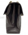 BORSA CHANEL VINTAGE MODELLO DOUBLE FACE IN PELLE MARRONE CON METALLI DORATI