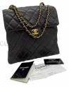 BORSA CHANEL VINTAGE MODELLO DOUBLE FACE IN PELLE MARRONE CON METALLI DORATI