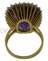 VINTAGE YELLOW GOLD RING WITH AMETHYST AND DIAMONDS