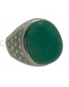 ANELLO VINTAGE IN ORO CON SMERALDO CABOCHON E BRILLANTI