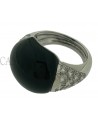 ANELLO IN ORO BIANCO CON ONICE E BRILLANTI