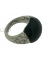 ANELLO IN ORO BIANCO CON ONICE E BRILLANTI