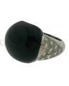 ANELLO IN ORO BIANCO CON ONICE E BRILLANTI