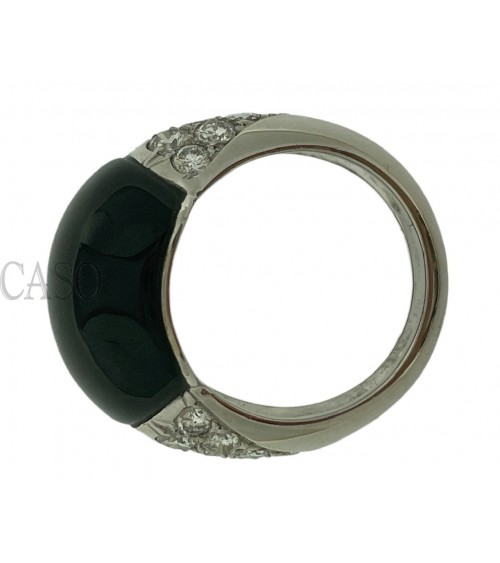 ANELLO IN ORO BIANCO CON ONICE E BRILLANTI