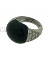 ANELLO IN ORO BIANCO CON ONICE E BRILLANTI