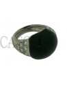 ANELLO IN ORO BIANCO CON ONICE E BRILLANTI