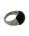 ANELLO IN ORO BIANCO CON ONICE E BRILLANTI