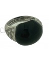 ANELLO IN ORO BIANCO CON ONICE E BRILLANTI
