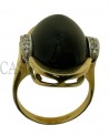 ANELLO VINTAGE IN ORO CON ONICE E DIAMANTI