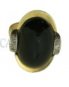 ANELLO VINTAGE IN ORO CON ONICE E DIAMANTI