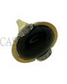 ANELLO VINTAGE IN ORO CON ONICE E DIAMANTI