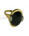 ANELLO VINTAGE IN ORO CON ONICE E DIAMANTI