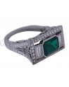 WHITE GOLD EMERALD RING WITH DIAMOND