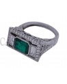 WHITE GOLD EMERALD RING WITH DIAMOND
