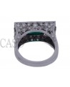 WHITE GOLD EMERALD RING WITH DIAMOND