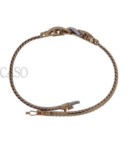 YELLOW GOLD VINTAGE BRACELET WITH DIAMONDS AND RUBIES.