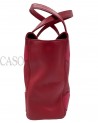 CHANEL VINTAGE RED LEATHER SHOPPER BAG