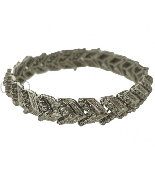 BRACCIALE VINTAGE IN ORO BIANCO CON BRILLANTI