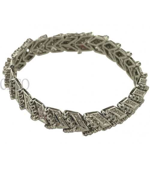 BRACCIALE VINTAGE IN ORO BIANCO CON BRILLANTI