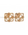CHANEL VINTAGE GOLDTONE EARRINGS WITH CC LOGO