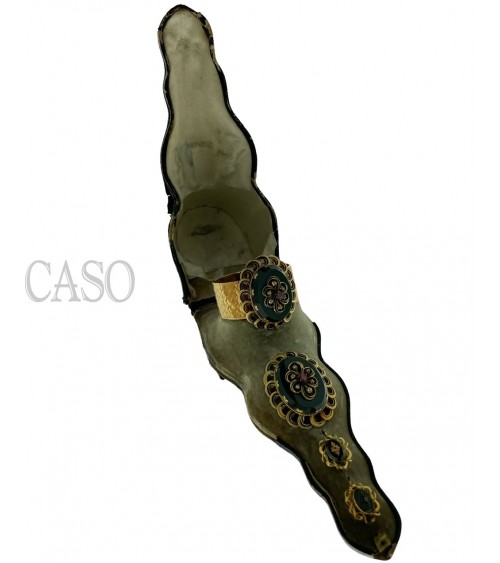 COMPLETO ANTICO IN ORO CON DIAMANTI SMALTI E DIASPRO NELLA SCATOLA ORIGINALE