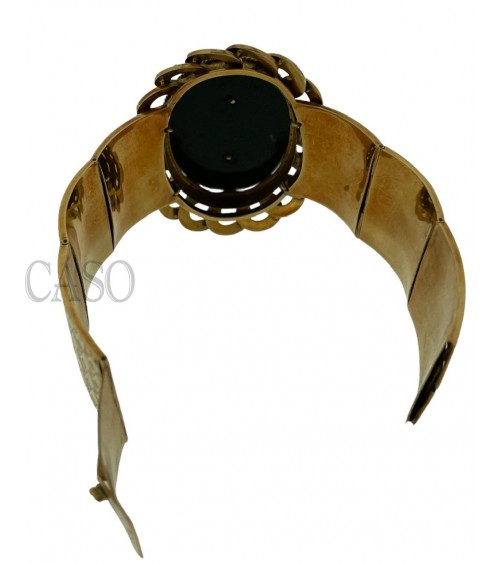 COMPLETO ANTICO IN ORO CON DIAMANTI SMALTI E DIASPRO NELLA SCATOLA ORIGINALE