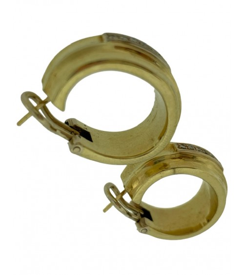 ORECCHINI VINTAGE A CERCHIO IN ORO CON DIAMANTI TONDI