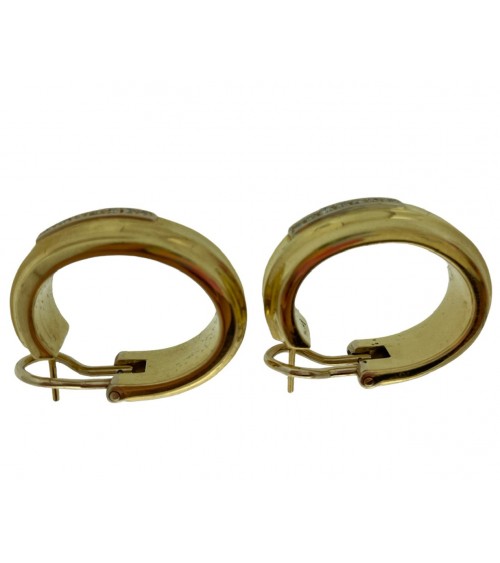 ORECCHINI VINTAGE A CERCHIO IN ORO CON DIAMANTI TONDI