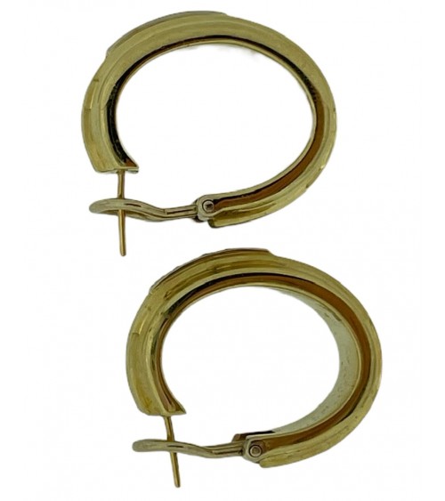 ORECCHINI VINTAGE A CERCHIO IN ORO CON DIAMANTI TONDI