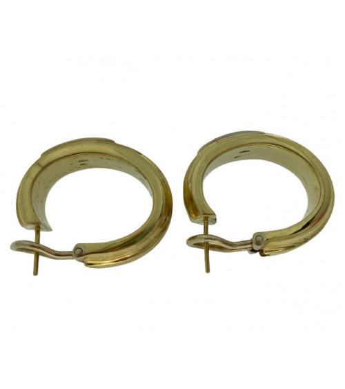 ORECCHINI VINTAGE A CERCHIO IN ORO CON DIAMANTI TONDI