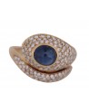 VINTAGE YELLOG GOLD RING WITH SAPPHIRE AND DIAMOND