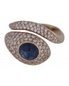 VINTAGE YELLOG GOLD RING WITH SAPPHIRE AND DIAMOND