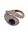 VINTAGE YELLOG GOLD RING WITH SAPPHIRE AND DIAMOND