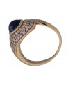 VINTAGE YELLOG GOLD RING WITH SAPPHIRE AND DIAMOND