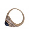VINTAGE YELLOG GOLD RING WITH SAPPHIRE AND DIAMOND
