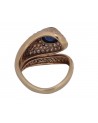 VINTAGE YELLOG GOLD RING WITH SAPPHIRE AND DIAMOND