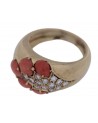 VINTAGE GOLD RING WITH DIAMONDS AND CORALS