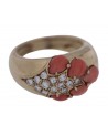 VINTAGE GOLD RING WITH DIAMONDS AND CORALS